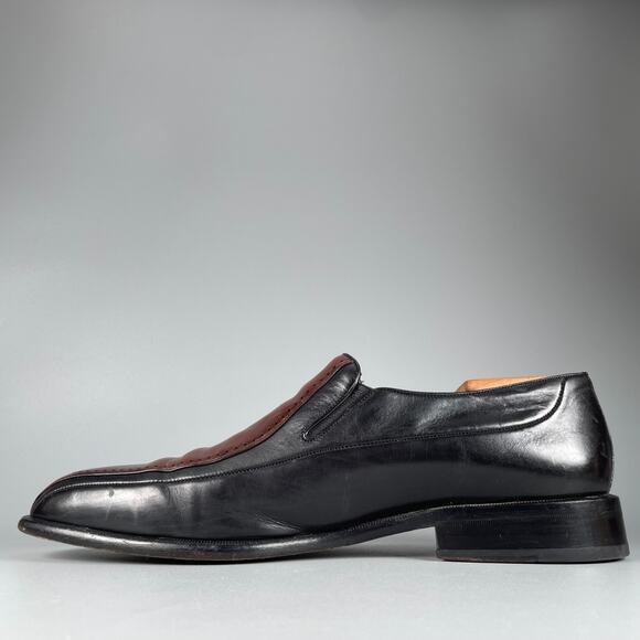 Mezlan Azores Men\'s 11 M 2-Tone Leather Slip On Loafers Casual Dress Shoes EUC main image 4